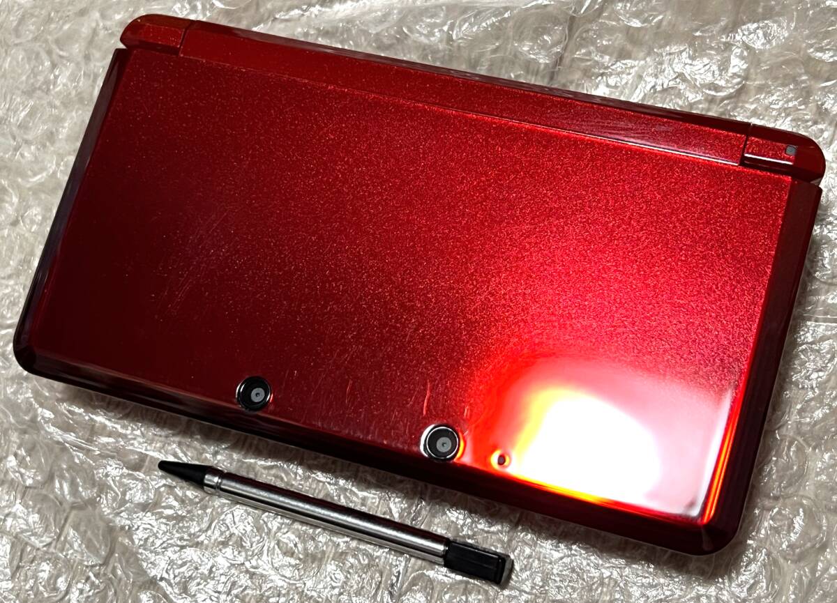 〈一部注意点あり・画面無傷・動作確認済み〉アンバサダープログラム ニンテンドー3DS 本体 フレアレッド NINTENDO 3DS CTR-001_画像4