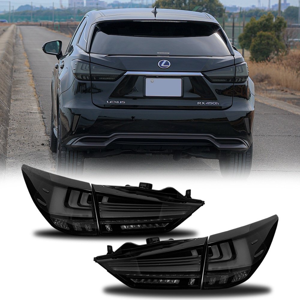 新発売 20系 レクサス RX 後期純正スモークタイプ LEDテールランプ 前期/後期対応 クリスタルアイ 新品4ピースセット 前期にもカプラーオン_画像1