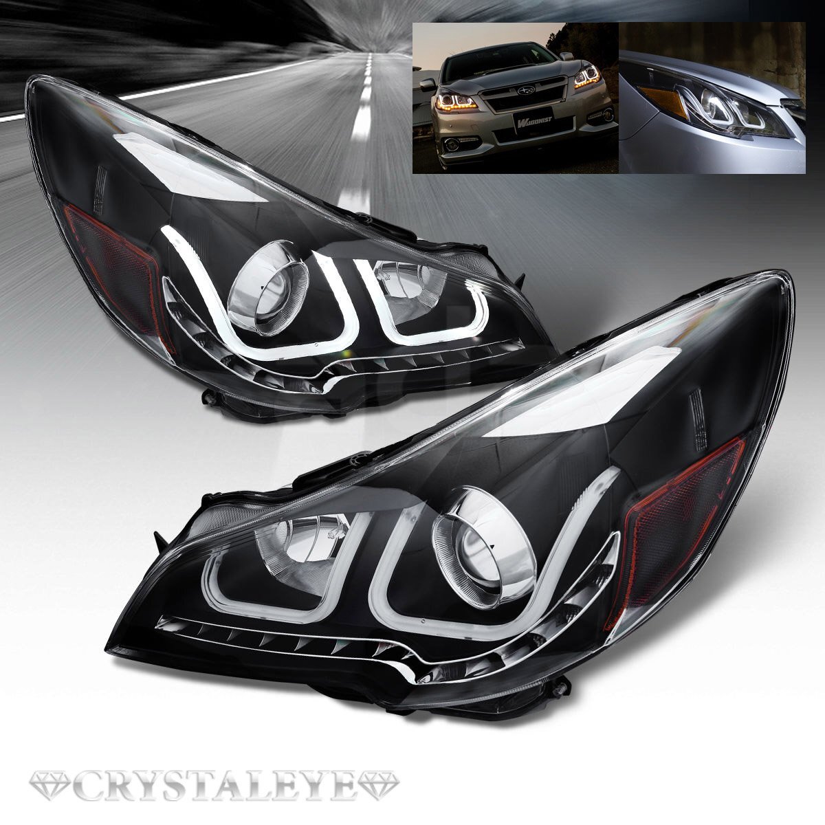 新品未使用1円～ スバル BR/BM レガシィ ツーリングワゴン LEDファイバーヘッドライトV2　クリスタルアイ B4 セダン 黄ばみ 曇り補修用に_画像3