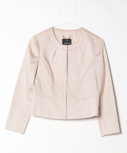 「23区」 ノーカラージャケット 40 ピンク レディース_画像1