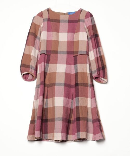 「BLUE LABEL CRESTBRIDGE」 長袖ワンピース 36 パープル レディース_画像1