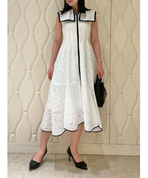 「CELFORD」 ノースリーブワンピース 38 オフホワイト レディース_画像1