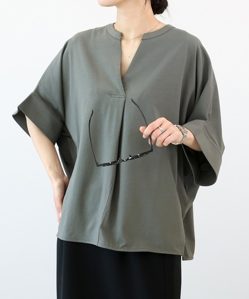 「Aletta vita」 7分袖カットソー M チャコール レディース_画像1