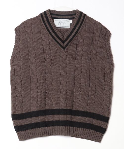 「Oldderby Knitwear」 ノースリーブニット L ブラウン レディース_画像1