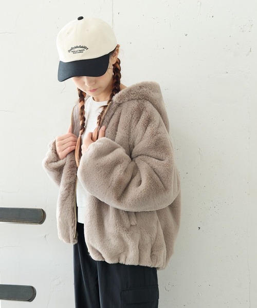 「GLOBAL WORK」 「KIDS」ジップアップブルゾン 140cm モカ キッズ_画像1