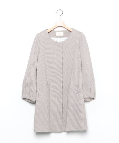 「BALLSEY」 ノーカラーコート 38 ベージュ レディース_画像1
