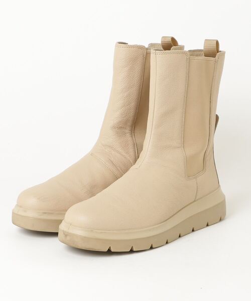 「ECCO」 ショートブーツ 39 ベージュ レディース_画像1