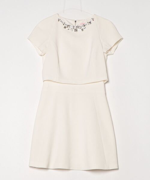 「Ted Baker」 半袖ワンピース 0 ホワイト レディース_画像1