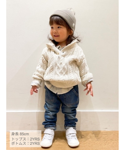 「GAP」 「KIDS」長袖ニット 18-24M ベージュ キッズ_画像1