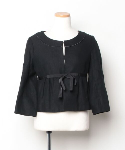 「crolla」 ノーカラージャケット 38 ブラック レディース_画像1