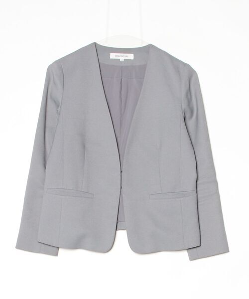 「NATURAL BEAUTY BASIC」 ノーカラージャケット SMALL ブラック系その他 レディース_画像1