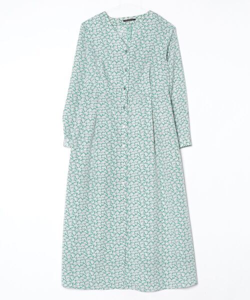 「BARNYARDSTORM」 花柄長袖ワンピース 0 グリーン レディース_画像1