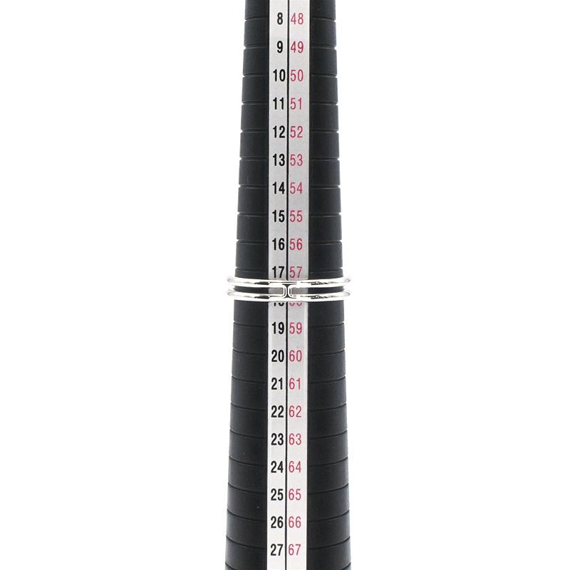 エルメス アリアンヌリング H119834B 00047 #58 17.5号 K18WG ウェディングリング 二列 2バンド ホワイトゴールド 地金3.5g 中古 送料無料_画像5