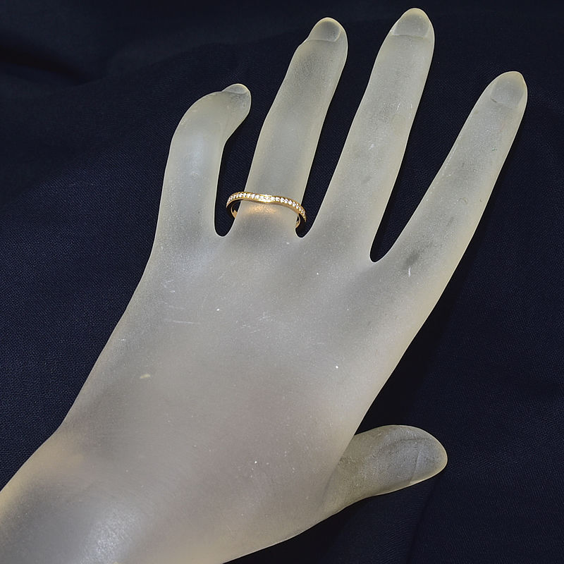 カルティエ バレリーナウェディングリング #51 11号 B4098751 K18PG ダイヤモンド 曲線 ウェーブ ピンクゴールド 地金2g 中古 送料無料_画像2