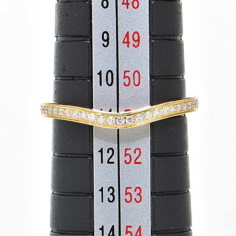 カルティエ バレリーナウェディングリング #51 11号 B4098751 K18PG ダイヤモンド 曲線 ウェーブ ピンクゴールド 地金2g 中古 送料無料_画像3