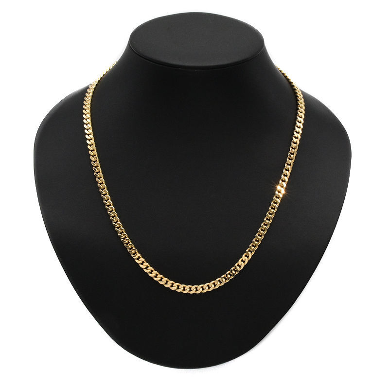  плоский колье 2 поверхность одиночный 45cm 46.2g K18YG структура . отдел сертификация печать K18 желтое золото ki разделение колье б/у бесплатная доставка 