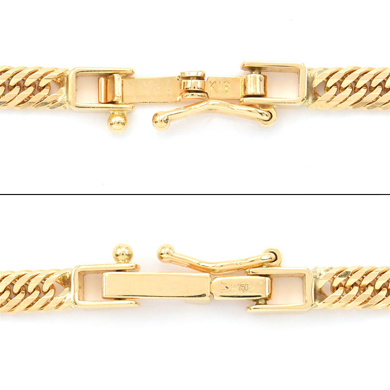 喜平ネックレス 12面トリプル 55cm 13.7g K18YG 造幣局検定刻印 K18 イエローゴールド キヘイネックレス 中古 送料無料_画像4