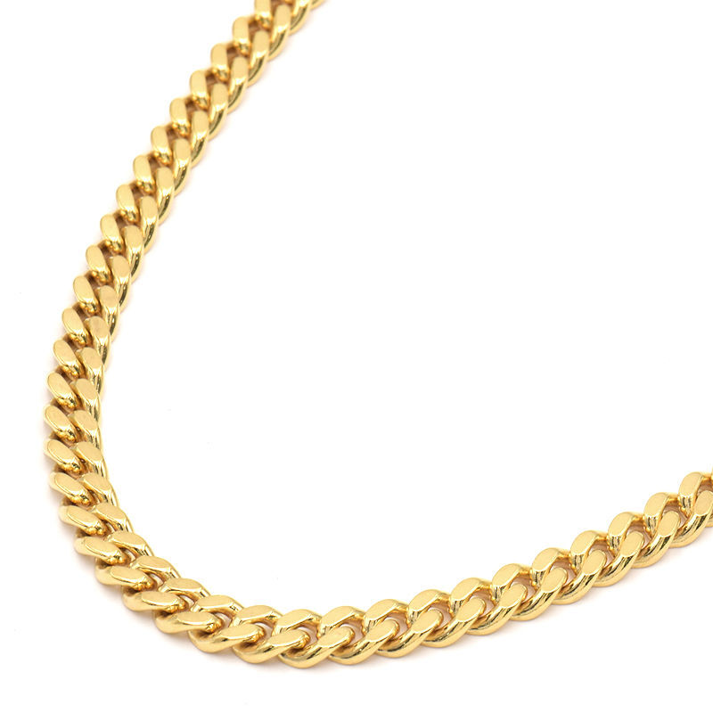  плоский колье 2 поверхность одиночный 45cm 45.8g K18YG структура . отдел сертификация печать K18 желтое золото ki разделение колье б/у бесплатная доставка 