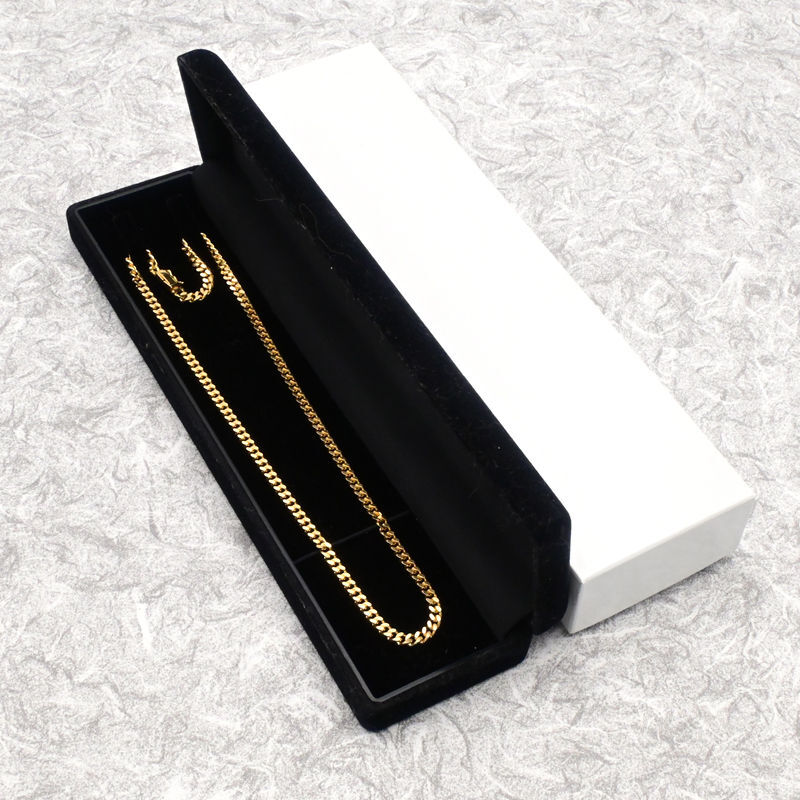  плоский колье 2 поверхность одиночный 45cm 45.8g K18YG структура . отдел сертификация печать K18 желтое золото ki разделение колье б/у бесплатная доставка 