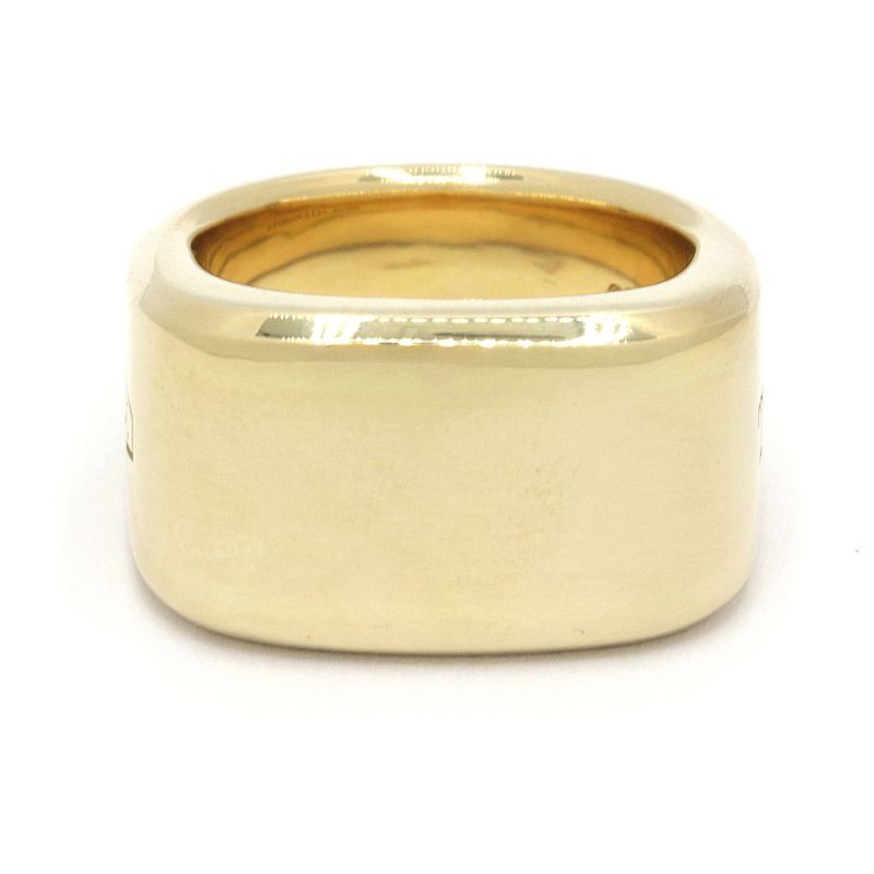 ティファニー メイカーズシグネットリング 10号 K18YG 幅広リング ワイドサイズ 鏡面仕上げ イエローゴールド 地金21.6g 中古 送料無料_画像2