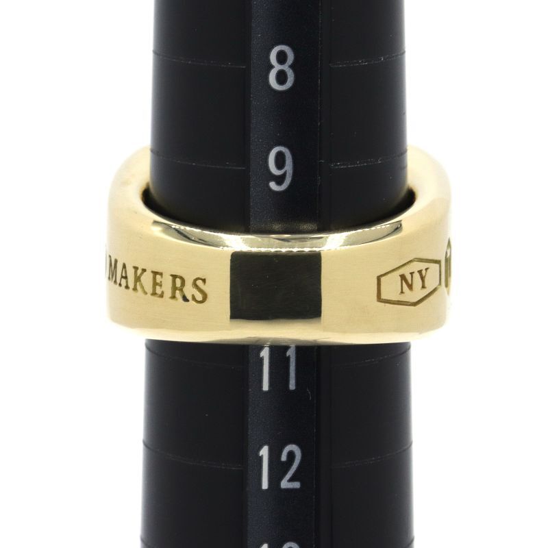 ティファニー メイカーズシグネットリング 10号 K18YG 幅広リング ワイドサイズ 鏡面仕上げ イエローゴールド 地金21.6g 中古 送料無料_画像6