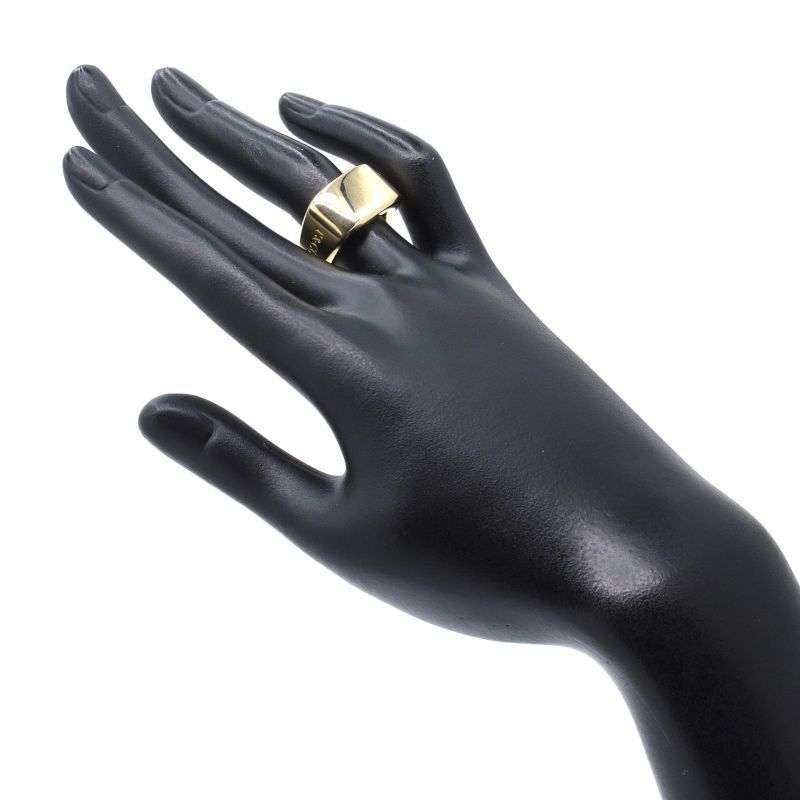 ティファニー メイカーズシグネットリング 10号 K18YG 幅広リング ワイドサイズ 鏡面仕上げ イエローゴールド 地金21.6g 中古 送料無料_画像7