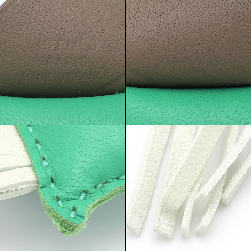 エルメス ペガサスPM W刻印 2024年製 アニョーミロ ヴォースイフト ミント ヴェールフィズ エトゥープ バッグチャーム 馬 中古 送料無料_画像3