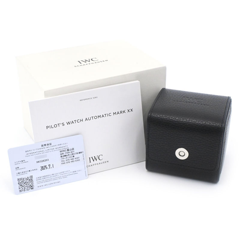[3年保証] IWC メンズ パイロットウォッチ マークXX IW328203 箱保 カレンダー ブルー 青文字盤 革ベルト 自動巻き 腕時計 中古 送料無料_画像9