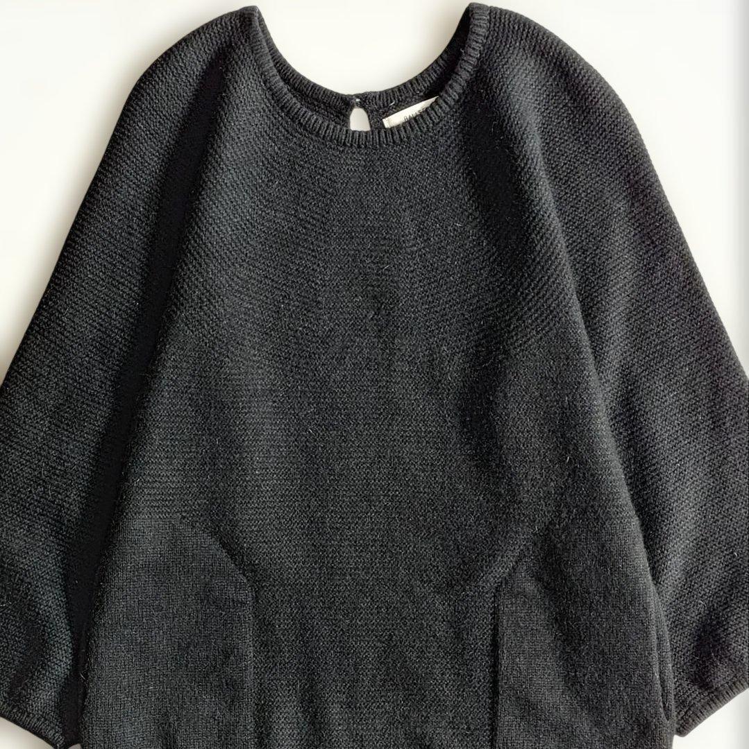 美品トゥモローランド BALLSEY カシミヤ混ニットワンピース ブラック アンゴラ セーター カシミア ウール 長袖 ボールジィ レディース_画像3