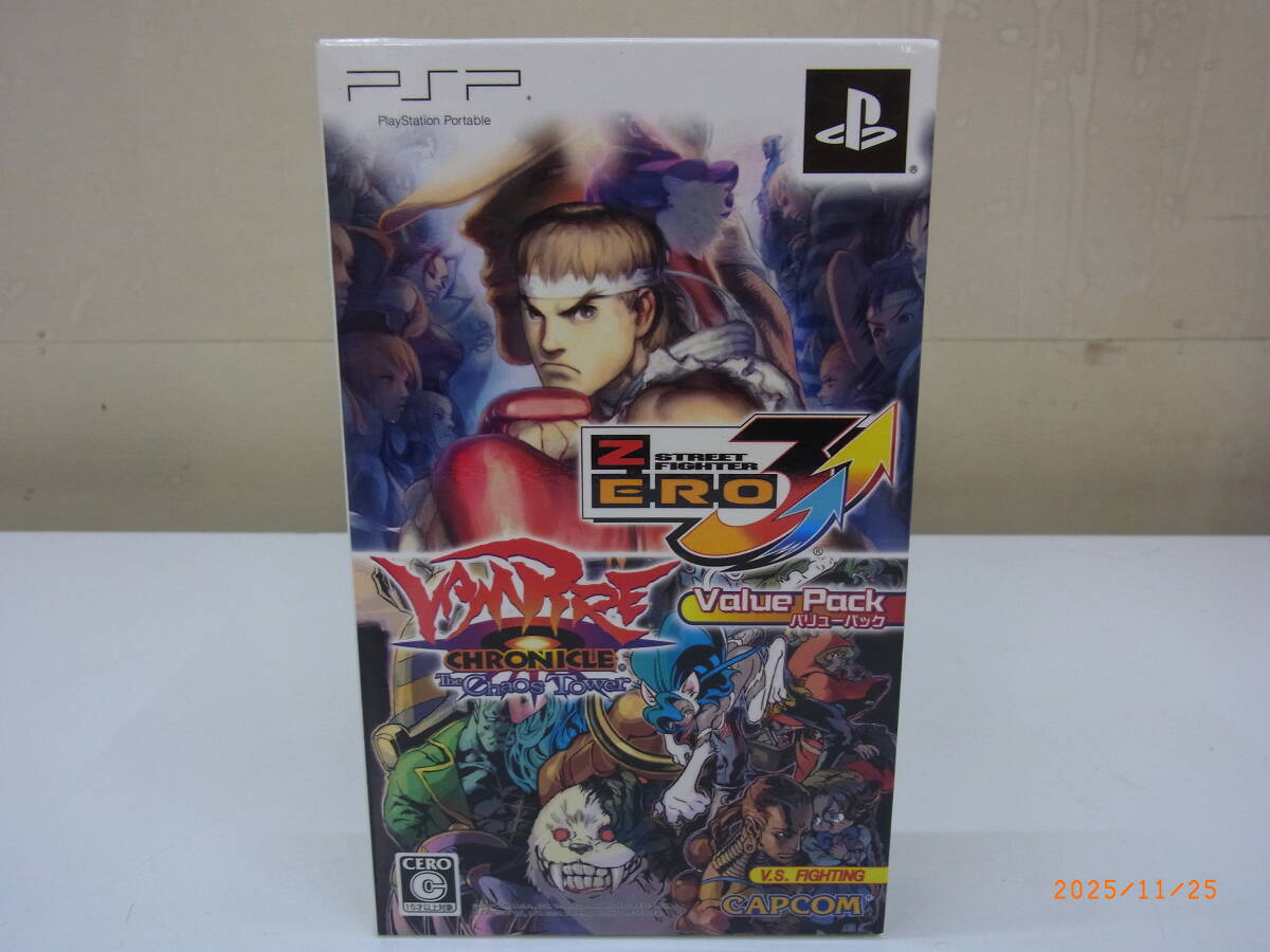PSP ソフト ストリートファイター ZERO3 ダブルアッパー / ヴァンパイア クロニクル ザ カオスタワー バリューパック _画像1