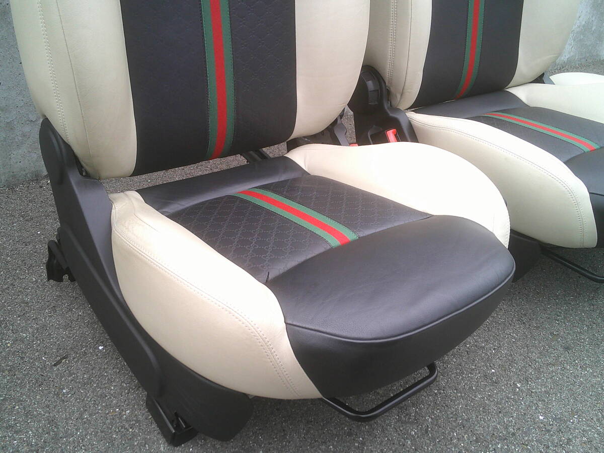 ★ フィアット500 FIAT 312 グッチ Gucci レザーシート 1台分 セット ★ FIAT チンクエチェント 500 ポップ ラウンジ 31209 31212 31214_画像3