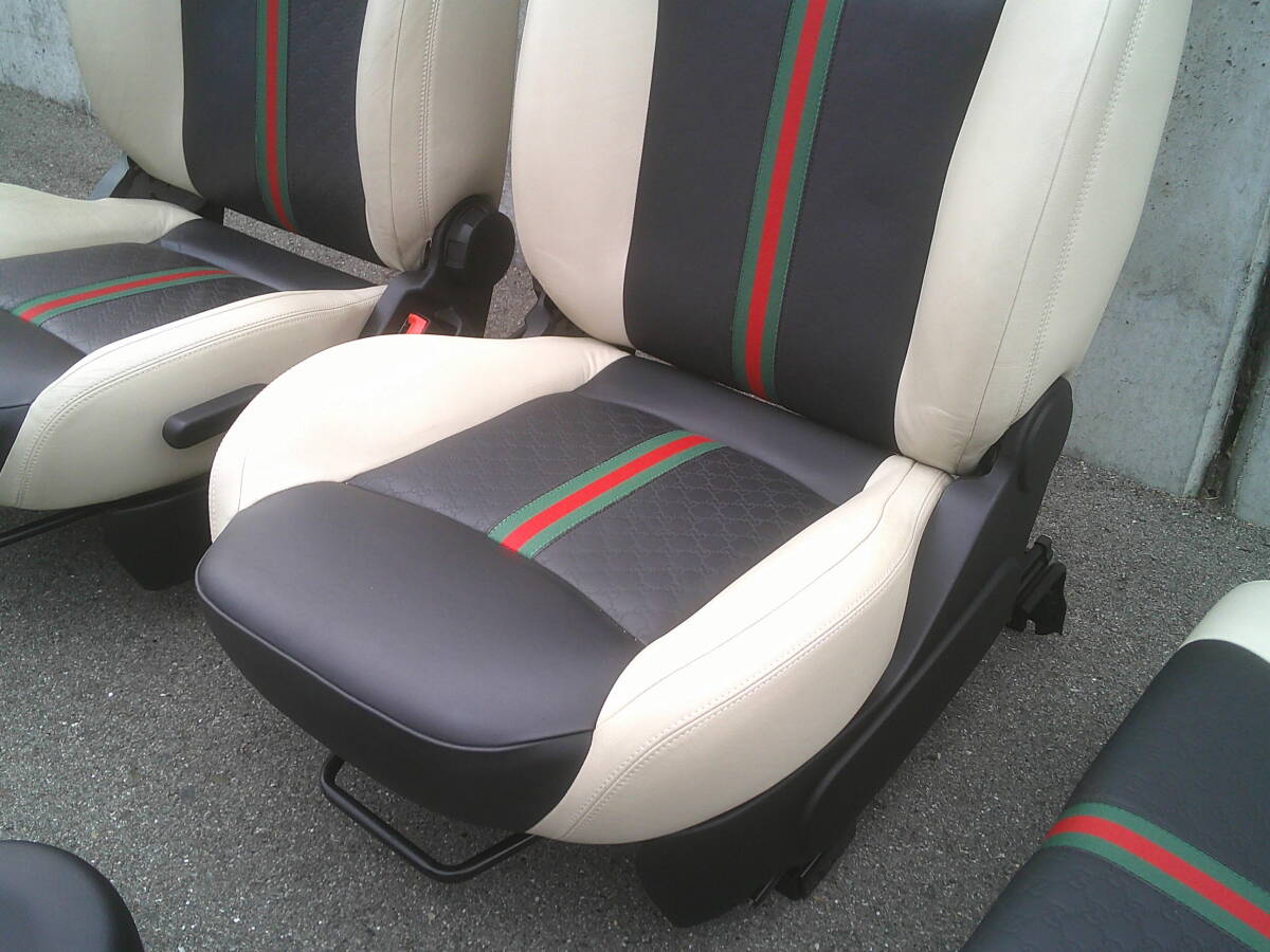 ★ フィアット500 FIAT 312 グッチ Gucci レザーシート 1台分 セット ★ FIAT チンクエチェント 500 ポップ ラウンジ 31209 31212 31214_画像5