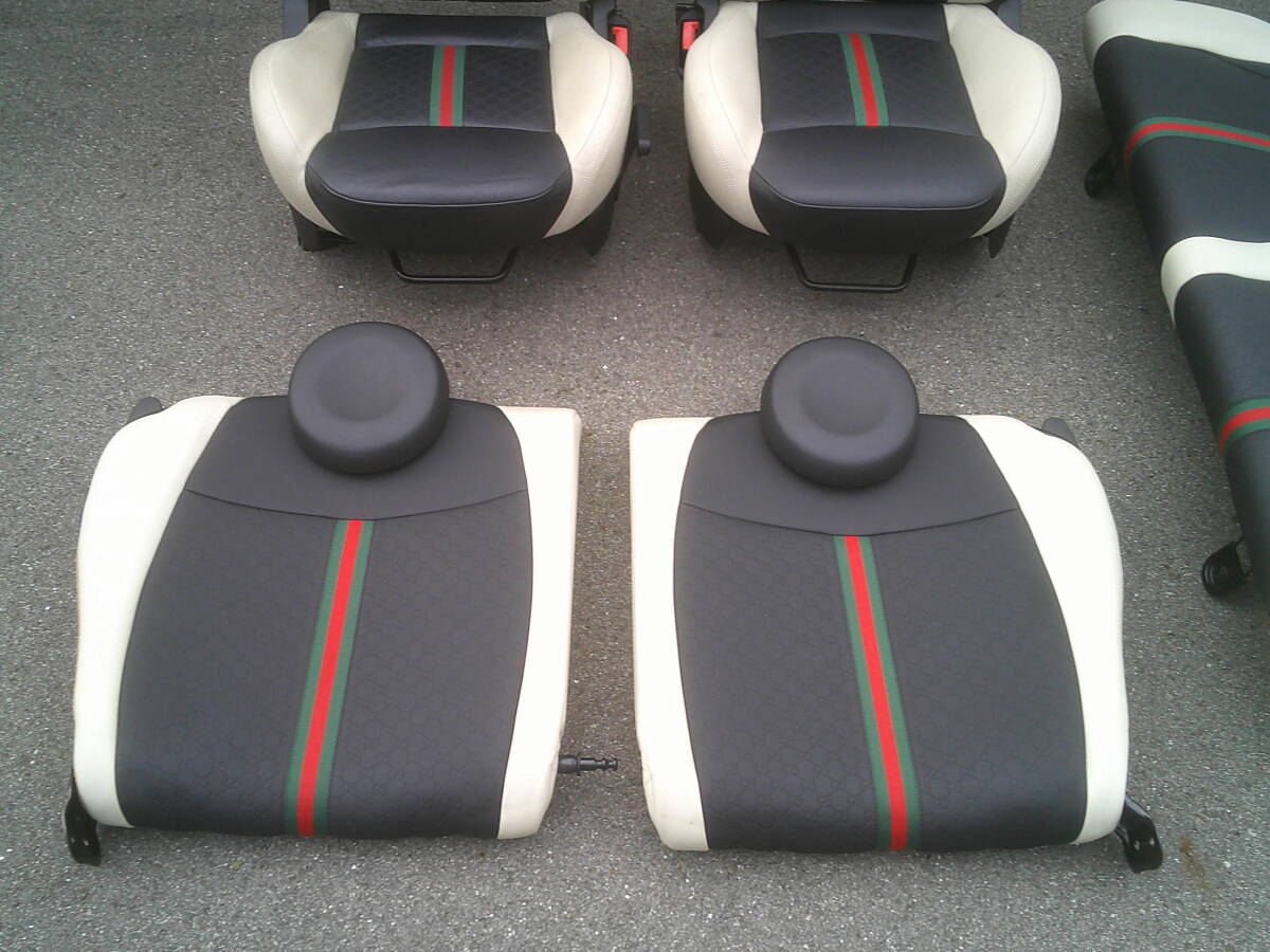 ★ フィアット500 FIAT 312 グッチ Gucci レザーシート 1台分 セット ★ FIAT チンクエチェント 500 ポップ ラウンジ 31209 31212 31214_画像6