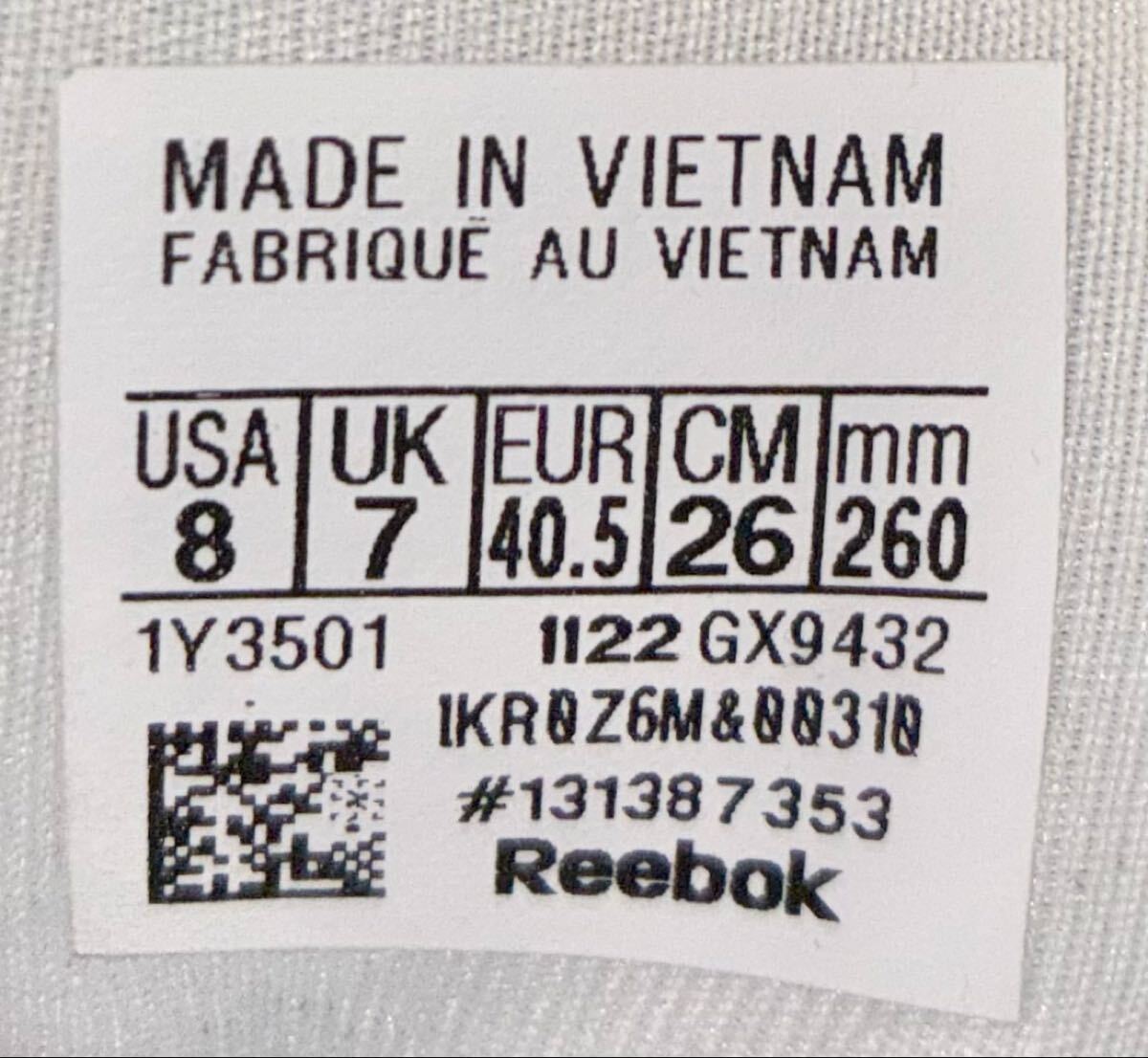 良品 REEBOK INSTA PUMP FURY 95 GX9432 US8 26cm 26.0cm リーボック インスタ ポンプフューリー ホワイト グレー 白 灰 instapump og_画像7