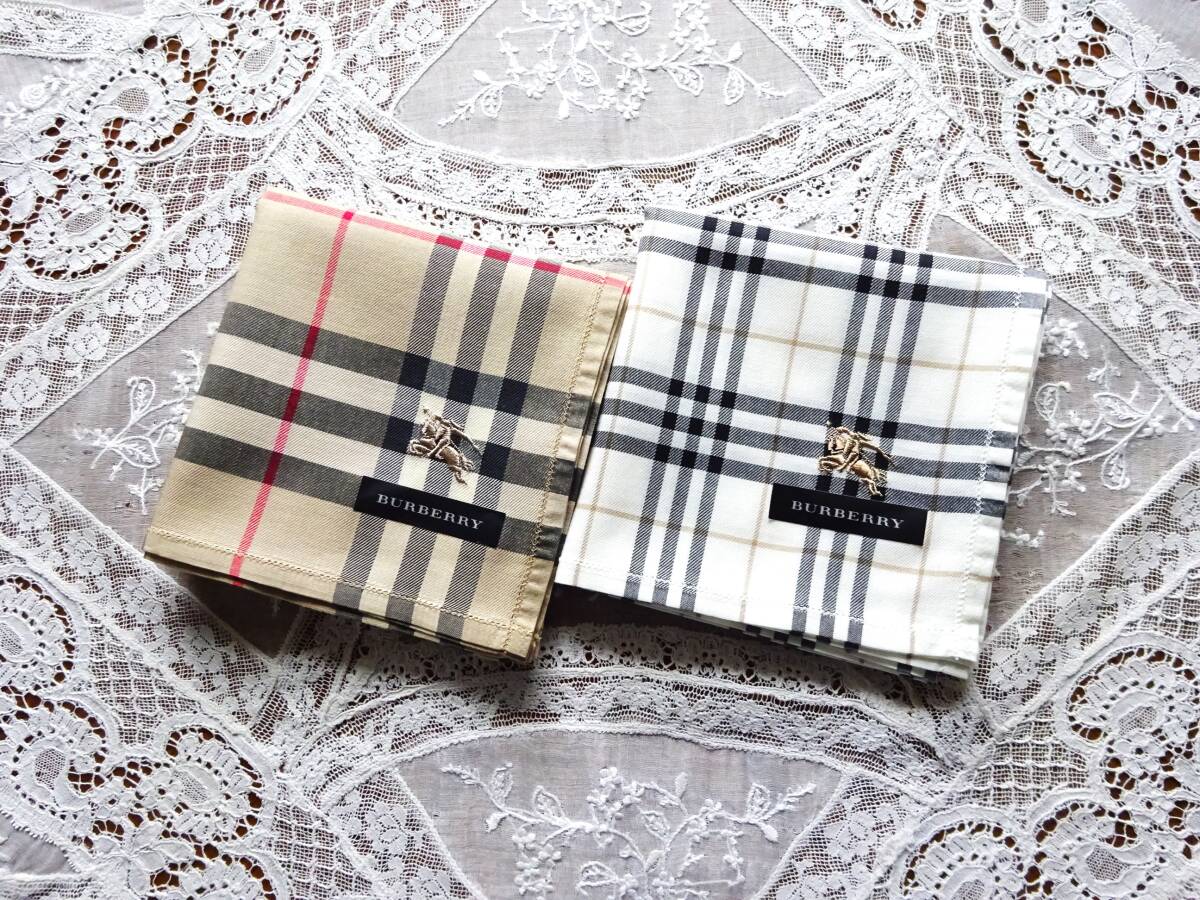 ☆バーバリー BURBERRY ＊ハンカチ＊2枚セット 26【新品未使用】_画像1