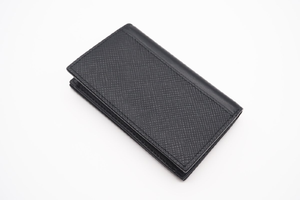 *3 дней в течение возможен возврат товара * PRADA Prada 2MC122safia-no кожа Logo plate черный складывающийся пополам футляр для карточек 