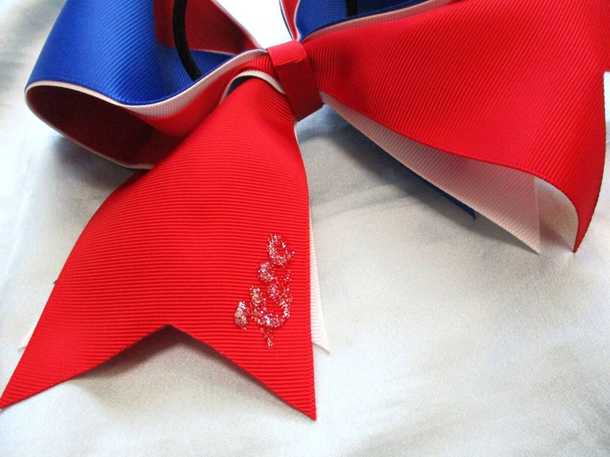 激レア 稀少 keioロゴ 大学チアリーディング部 ユニフォーム用 チアリボン 指定品? 応援団 チアダンス_画像1