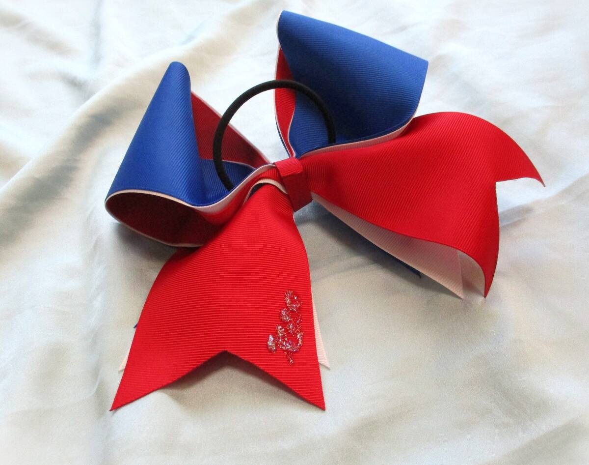 激レア 稀少 keioロゴ 大学チアリーディング部 ユニフォーム用 チアリボン 指定品? 応援団 チアダンス_画像3