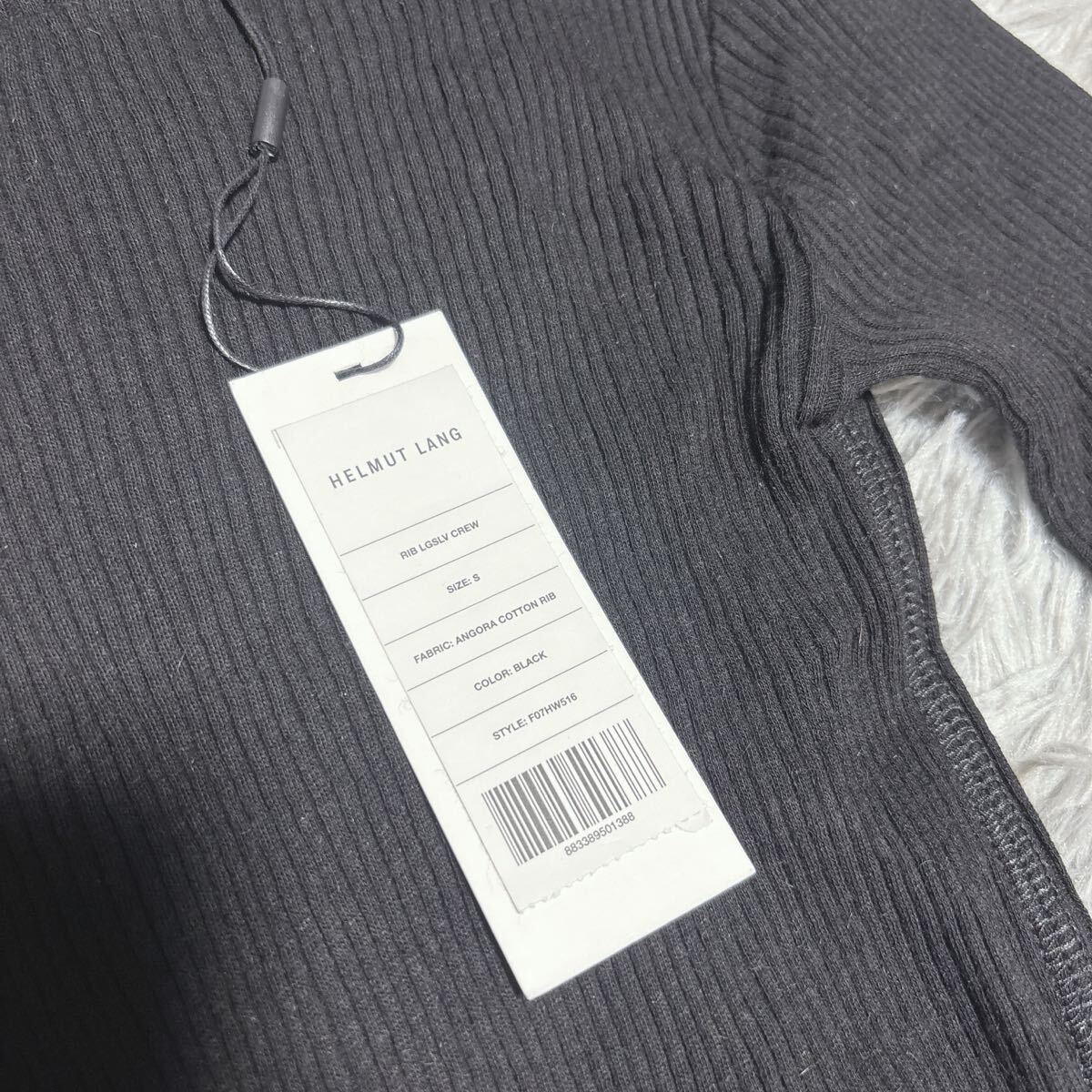 タグ付き HELMUT LANG ヘルムートラング リブニット トップス ワンピース 長袖 S ブラック レディース_画像4