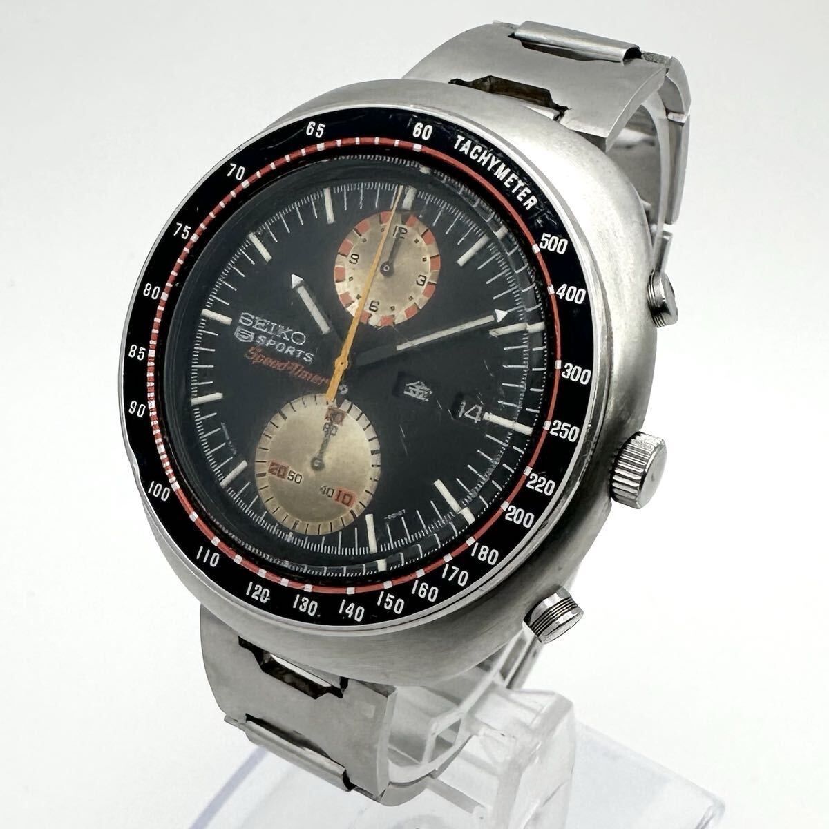 t718 セイコー SEIKO 6138-0010 ファイブスポーツ スピードタイマー メンズ 腕時計 自動巻き AT デイデイト クロノグラフ_画像2