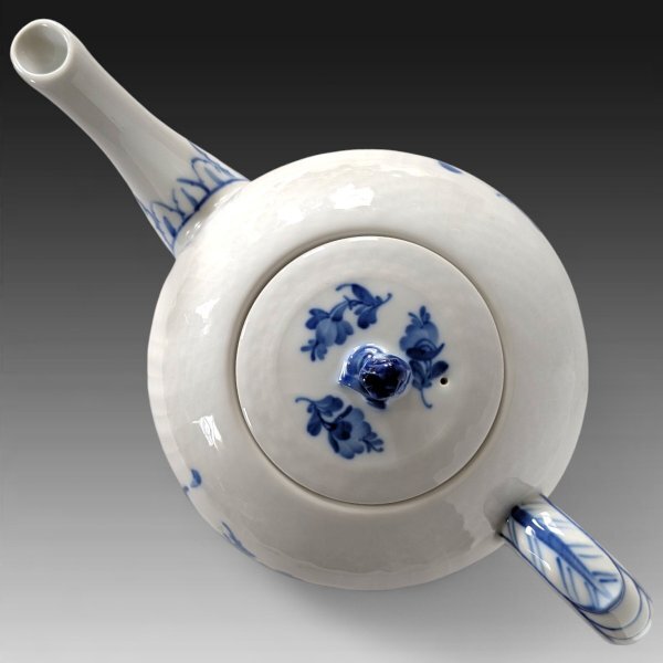 ロイヤルコペンハーゲン ブルーフラワー ティーポット 手描き花絵 1994年頃製 極美品 1118_画像5