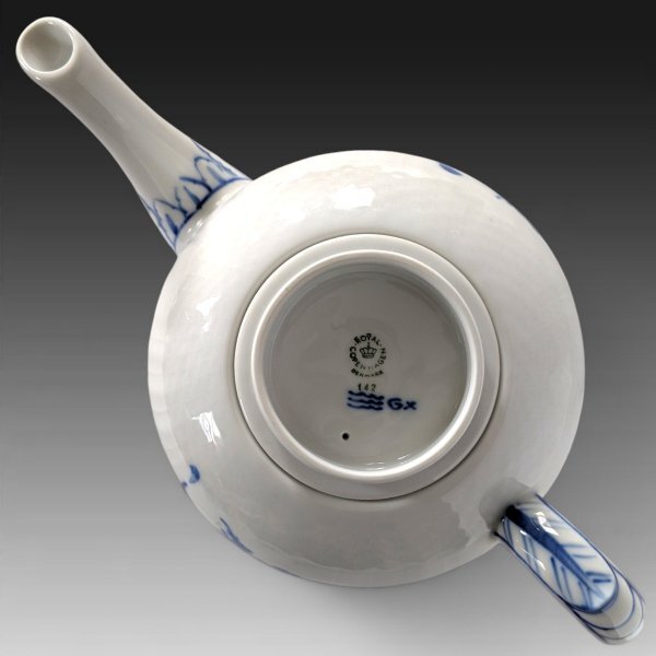 ロイヤルコペンハーゲン ブルーフラワー ティーポット 手描き花絵 1994年頃製 極美品 1118_画像7