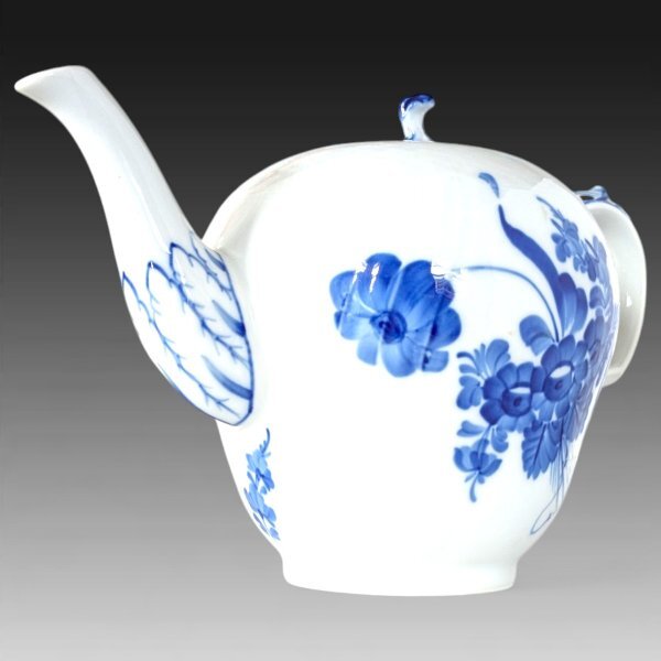 ロイヤルコペンハーゲン ブルーフラワー ティーポット 手描き花絵 1994年頃製 極美品 1118_画像9