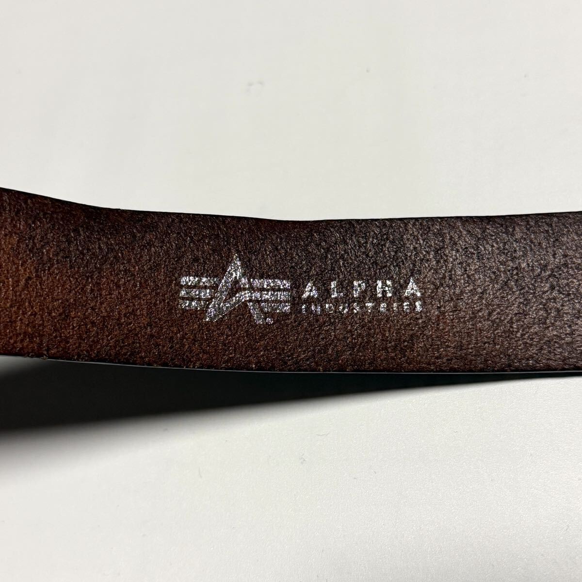 90s w81㎝〜w90㎝ 本革ベルト　メンズ　アルファ　ビンテージ　メンズ　レザーベルト 黒　ブラック_画像7