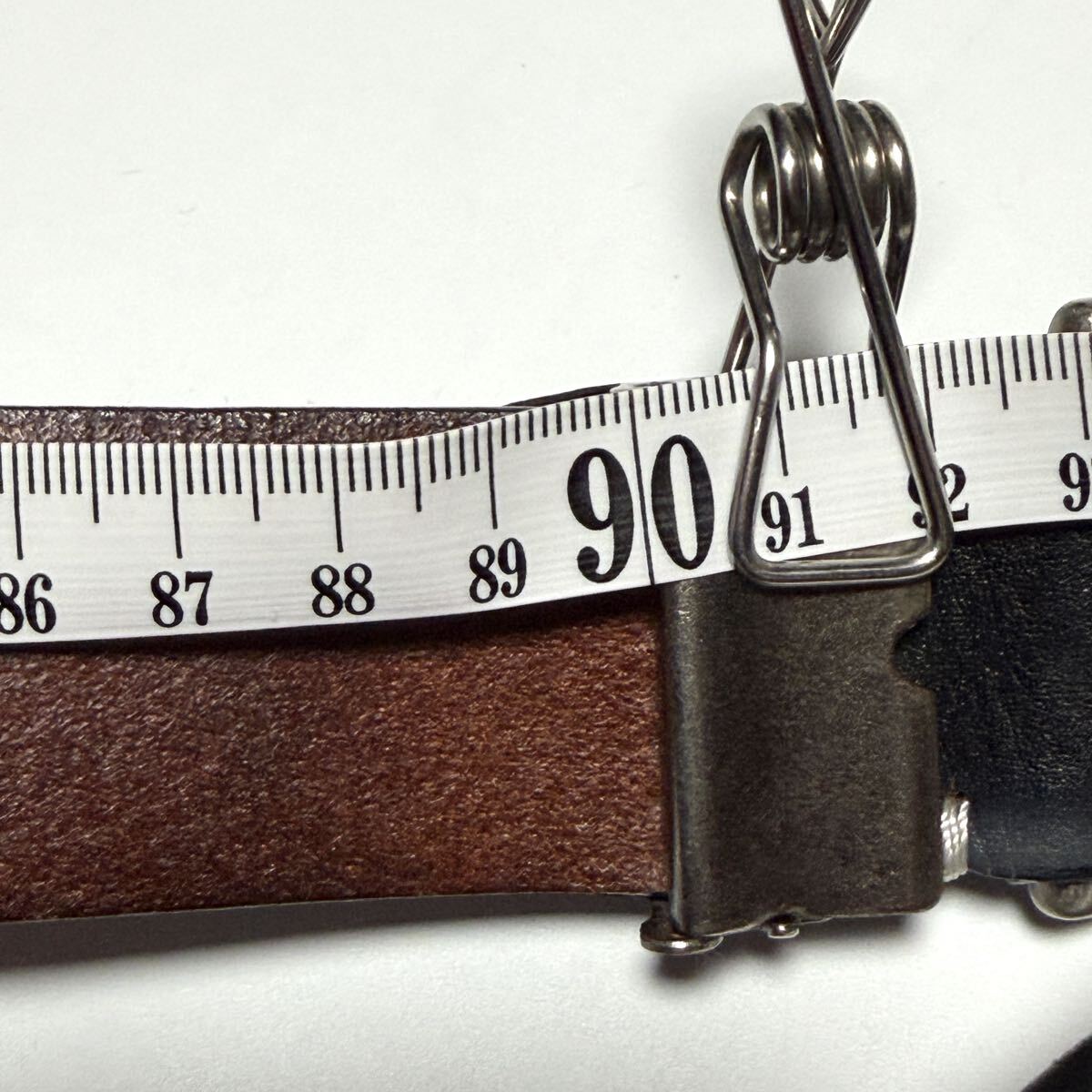 90s w81㎝〜w90㎝ 本革ベルト　メンズ　アルファ　ビンテージ　メンズ　レザーベルト 黒　ブラック_画像9