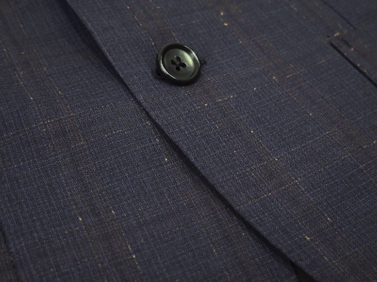 9823●D'URBAN ダーバン●新品　日本製 【総裏】 カラーネップ チェック柄 ウールスーツ　ネイビー/A7　定価132000円_画像5