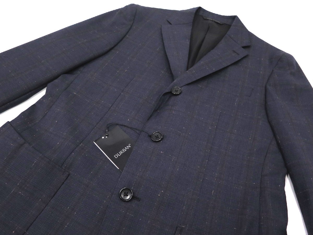 9823●D'URBAN ダーバン●新品　日本製 【総裏】 カラーネップ チェック柄 ウールスーツ　ネイビー/A7　定価132000円_画像4