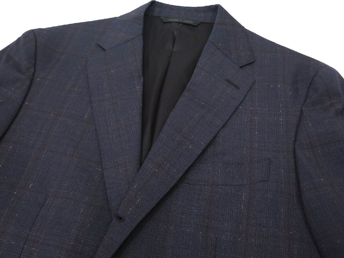 9823●D'URBAN ダーバン●新品　日本製 【総裏】 カラーネップ チェック柄 ウールスーツ　ネイビー/A7　定価132000円_画像3