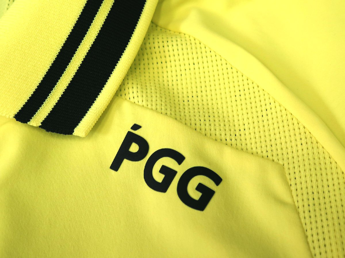 G716● PGG ピージージ (パーリーゲイツ) ●新品　パンチング　ストレッチ ポロシャツ　イエロー/M　定価17600円_画像6