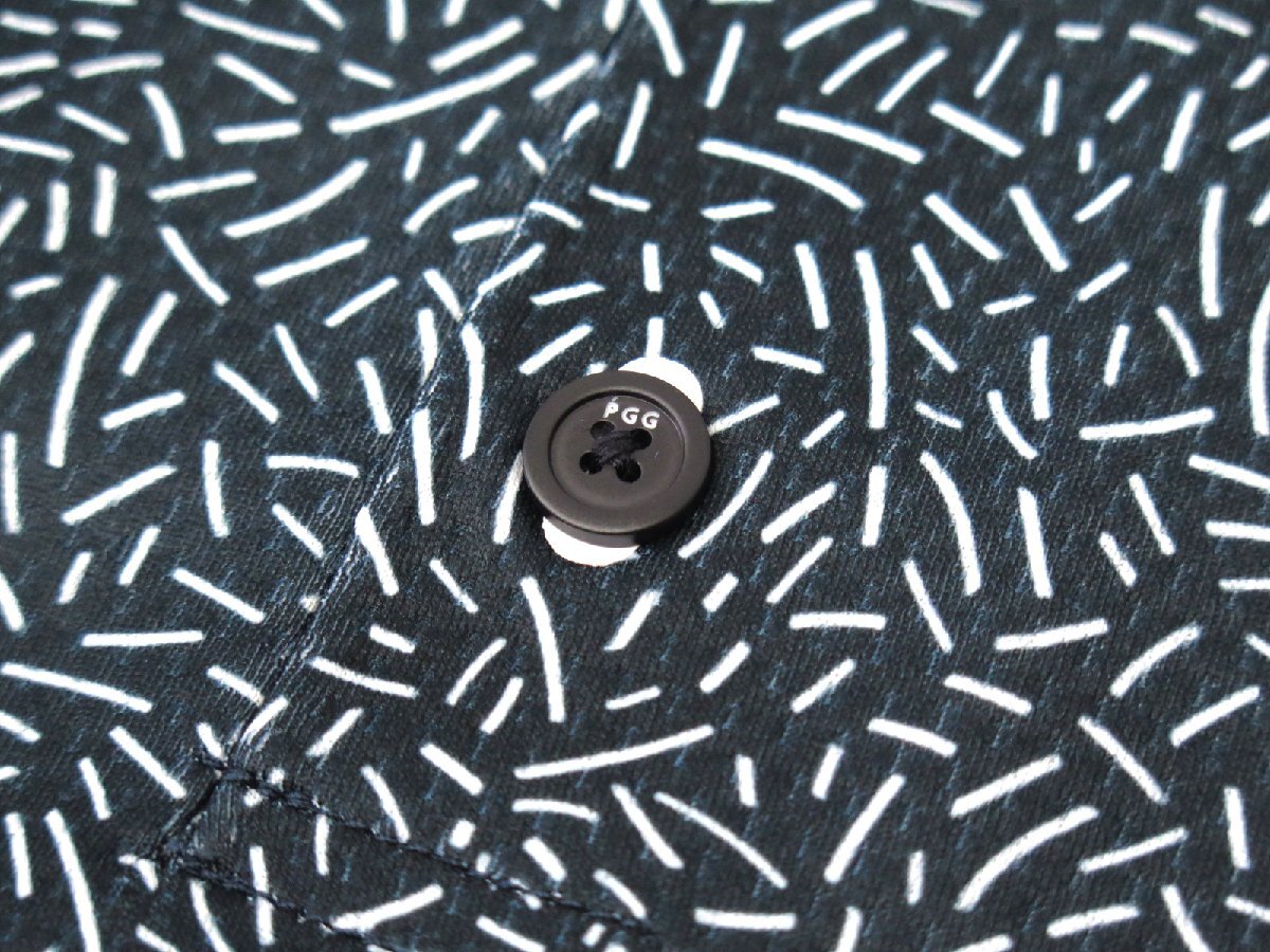 G725● PGG ピージージ (パーリーゲイツ) ●新品　総柄　ストレッチ ポロシャツ　ダークグリーン/M　定価18700円_画像7